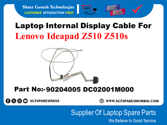 Laptop Internal Display Cable For Lenovo Ideapad Z510 Z510S Part No:-90204005 DC02001M000