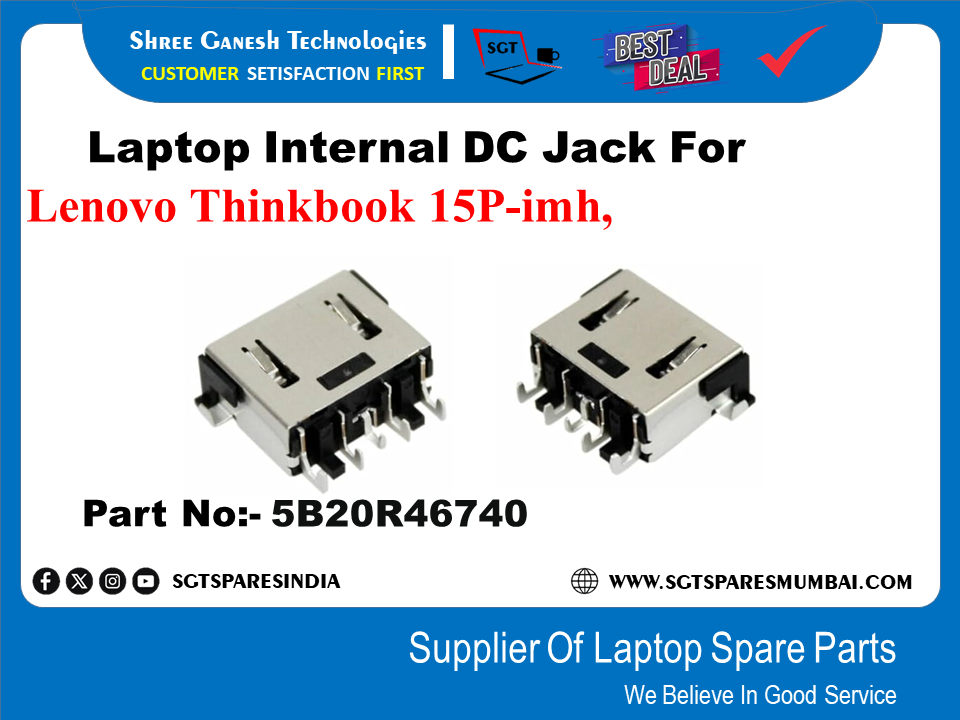 Laptop Internal DC Jack For Lenovo Thinkbook 15P-imh, Part No:- 5B20R46740