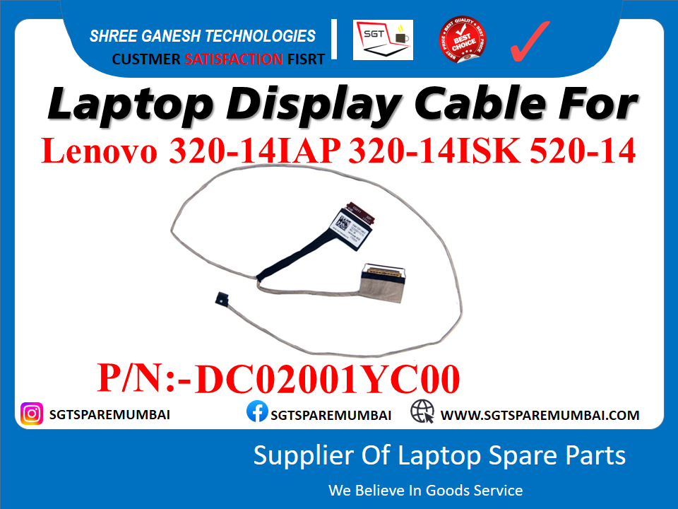 Laptop Display Cable For Lenovo 320-14IAP, 320-14ISK 520-14 PIN:-DC02001YC00