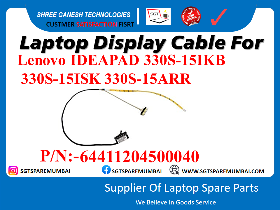 Laptop Display Cable For Lenovo IDEAPAD 330S-15IKB 330S-15ISK 330S-15ARR P/N:-64411204500040