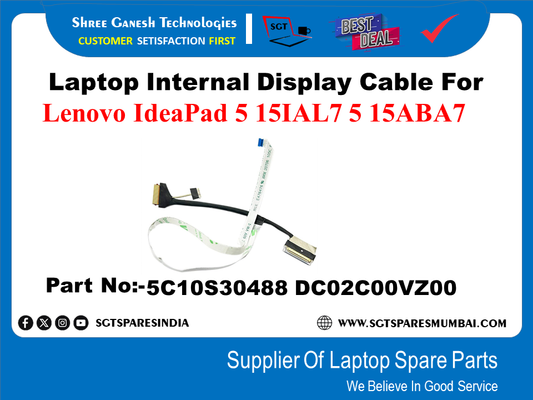 Laptop Internal Display Cable For Lenovo IdeaPad 5 15IAL7 5 15ABA7 Part No:-5C10S30488 DC02C00VZ00