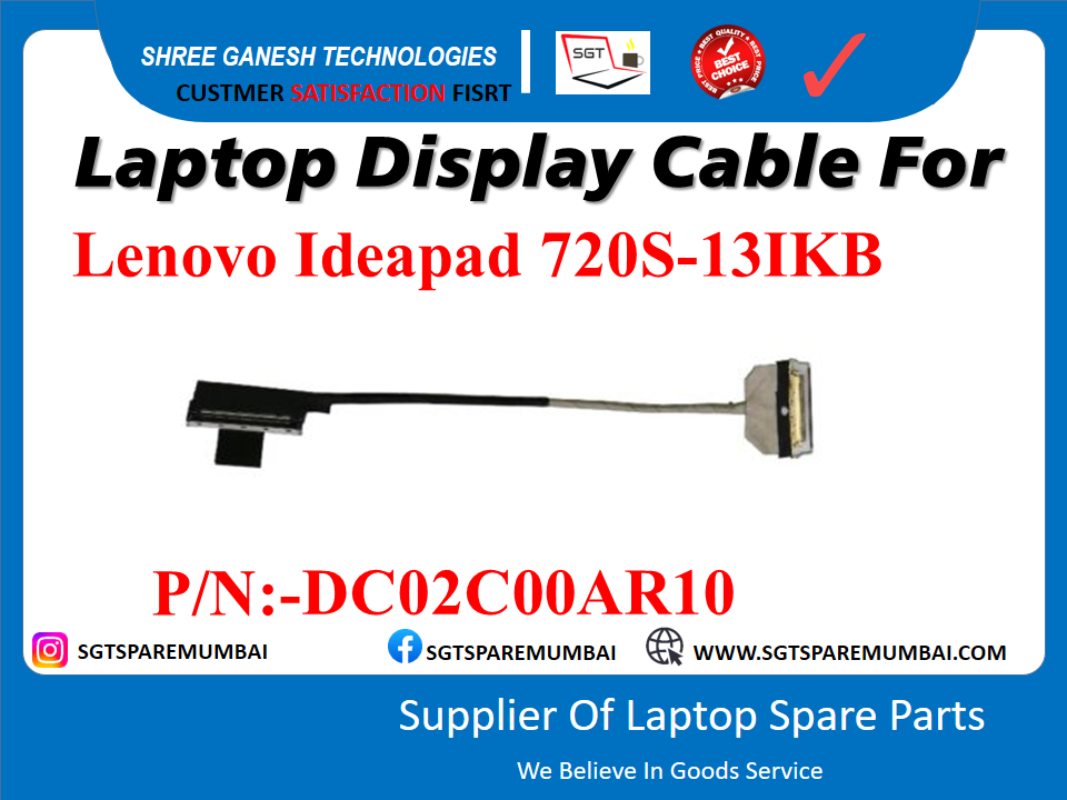 Laptop Display Cable For Lenovo Ideapad 720S-13IKB P/N:-DC02C00AR10