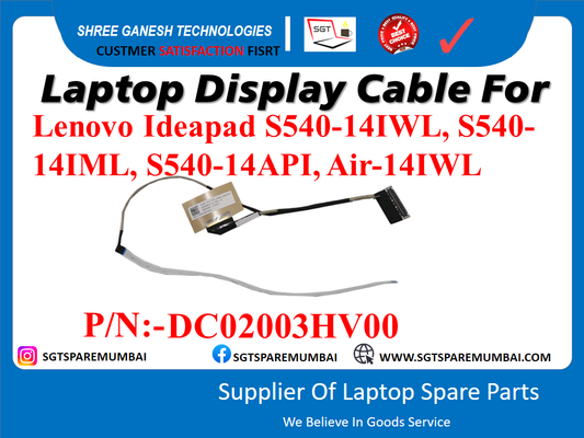 Laptop Display Cable For Lenovo Ideapad S540-14IWL, S540- 14IML, S540-14API, Air-14IWL P/N:-DC02003HV00