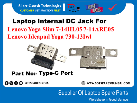 Laptop Internal DC Jack For Lenovo Yoga Slim 7-141IL05 7-14ARE05 Lenovo Ideapad Yoga 730-13/wl Part No:- Type-C Port