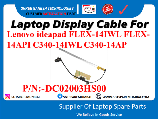 Laptop Display Cable For Lenovo ideapad FLEX-14IWL FLEX- 14API C340-14IWL C340-14AP P/N:-DC02003HS00