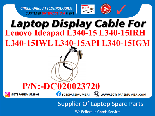 Laptop Display Cable For Lenovo Ideapad L340-15 L340-15IRH L340-15IWL L340-15API L340-15IGM P/N:-DC020023720