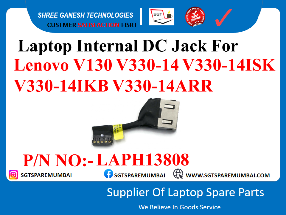 Laptop Internal DC Jack For Lenovo V130 V330-14 V330-14ISK V330-141KB V330-14ARR P/N NO: - LAPH13808