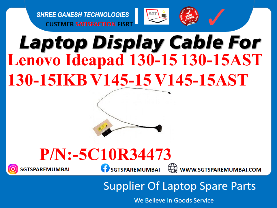 Laptop Display Cable For Lenovo Ideapad 130-15 130-15AST 130-15IKB V145-15 V145-15AST P/N:-5C10R34473