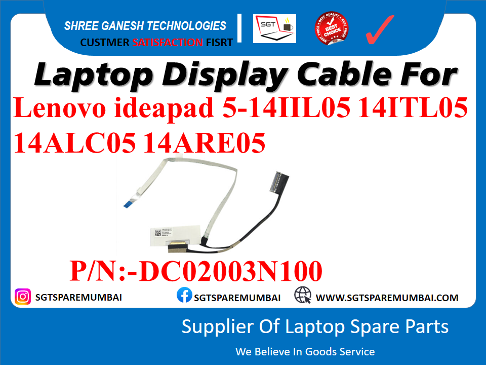 Laptop Display Cable For Lenovo ideapad 5-14IIL05 14ITL05 14ALC05 14ARE05 P/N:-DC02003N100