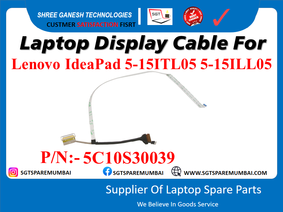 Laptop Display Cable For Lenovo IdeaPad 5-15ITL05 5-15ILL05 P/N:- 5C10S30039