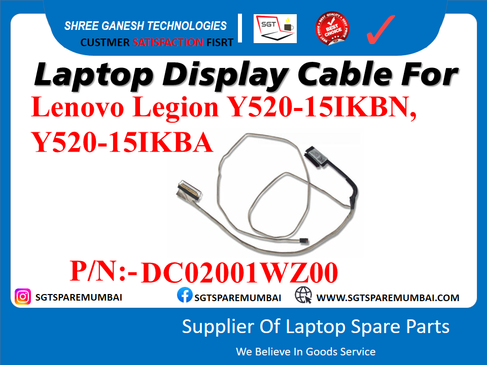 Laptop Display Cable For Lenovo Legion Y520-15IKBN, Y520-15IKBA P/N: - DC02001WZ00