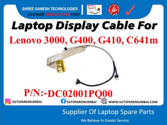 Laptop Display Cable For Lenovo 3000, G400, G410, C641 m P/N:-DC02001PQ00