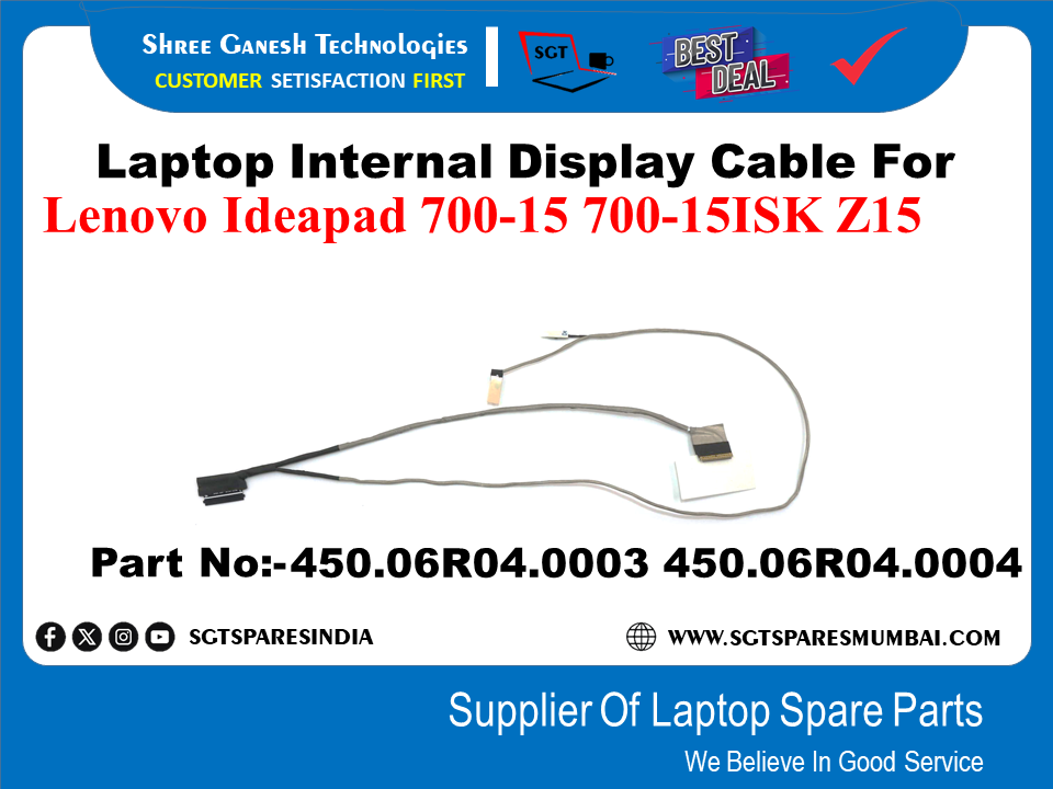 Laptop Internal Display Cable For Lenovo Ideapad 700-15 700-15ISK Z15 Part No:-450.06R04.0003 450.06R04.0004