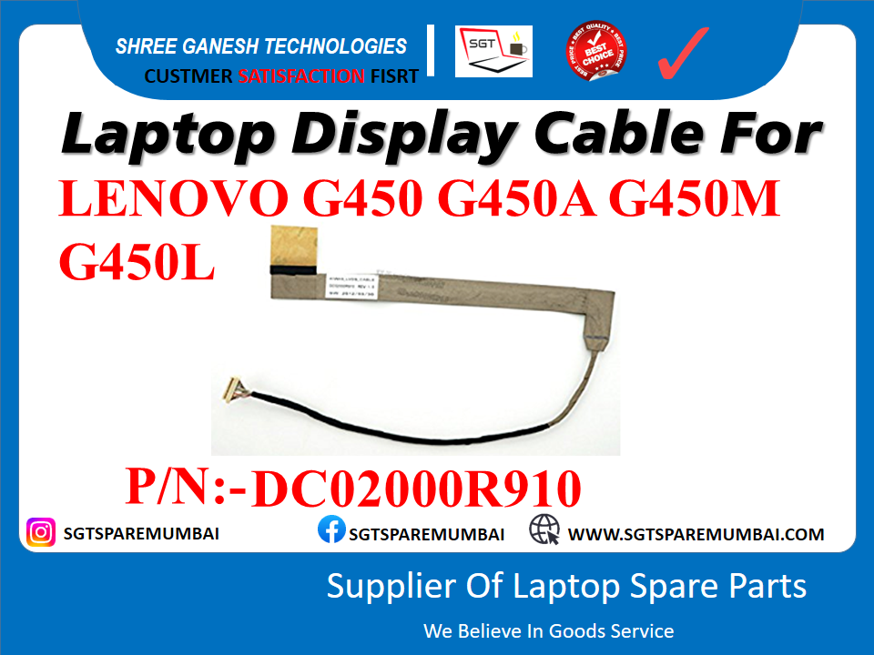 Laptop Display Cable For LENOVO G450 G450A G450M G450L P/N:-DC02000R910