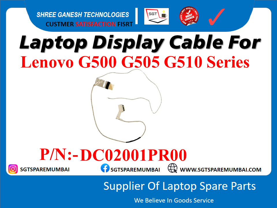 Laptop Display Cable For Lenovo G500 G505 G510 Series P/N: - DC02001PR00