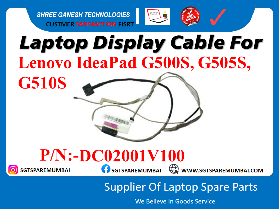 Laptop Display Cable For Lenovo IdeaPad G500S, G505S, G510S P/N:-DC02001V100