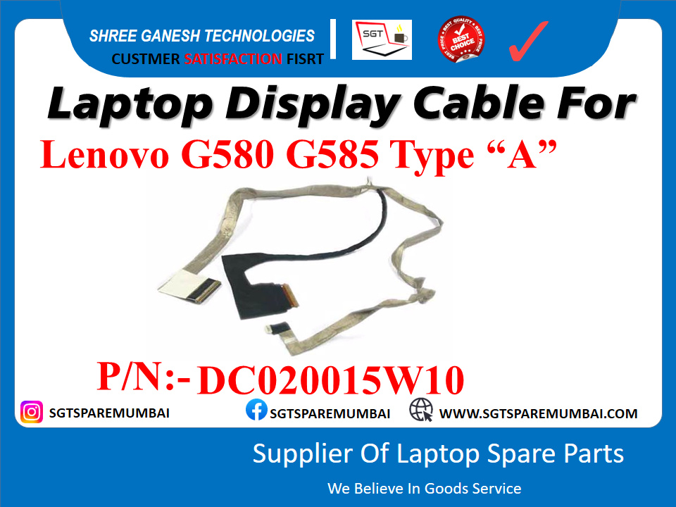 लैपटॉप डिस्प्ले केबल Lenovo G580 G585 टाइप "A" के लिए P/N: - DC020015W10