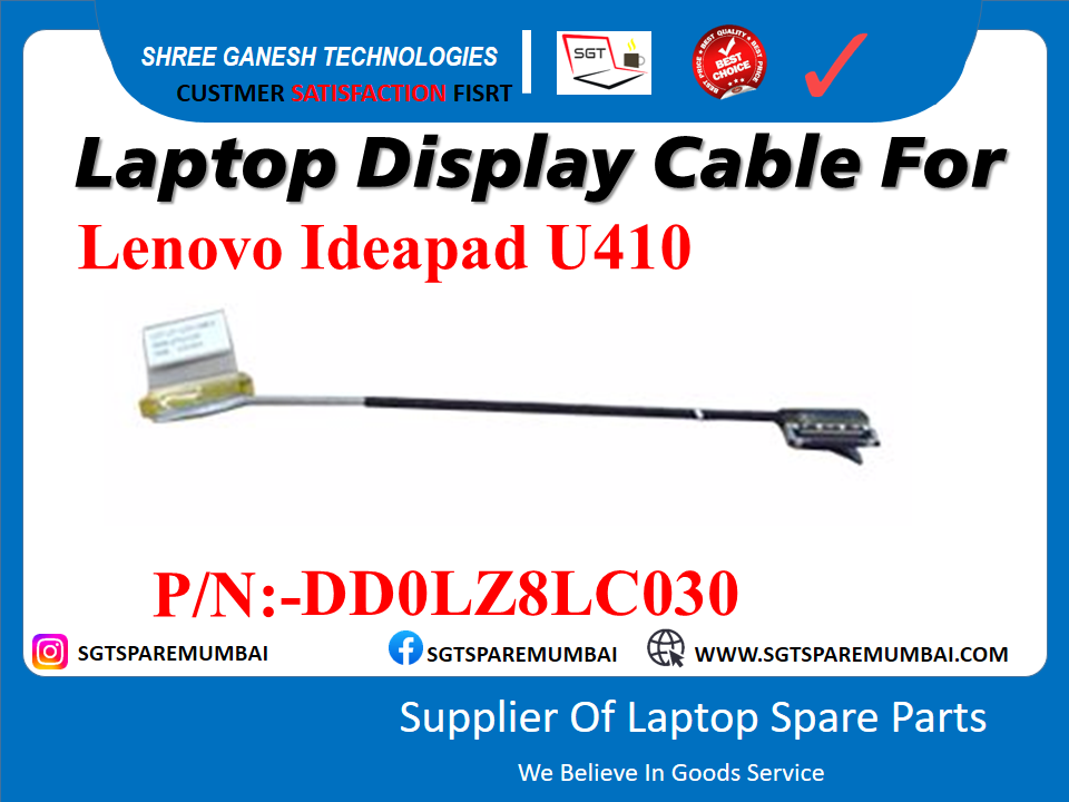 Laptop Display Cable For Lenovo Ideapad U410 P/N:-DD0LZ8LC030