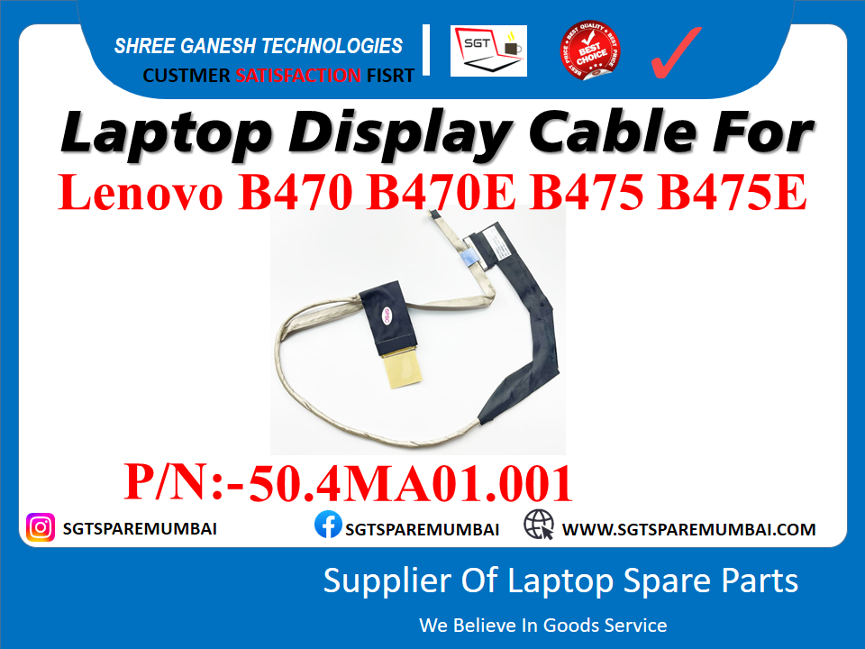 Laptop Display Cable For Lenovo B470 B470E B475 B475E P/N:-50.4MA01.001