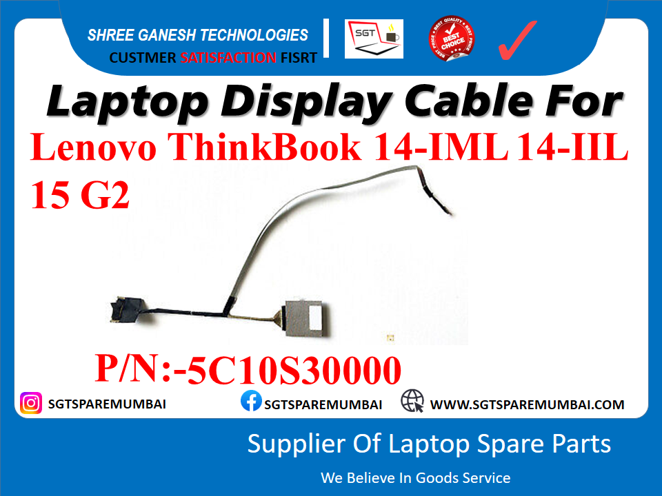 Laptop Display Cable For Lenovo ThinkBook 14-IML 14-IIL 15 G2 P/N:-5C10S30000