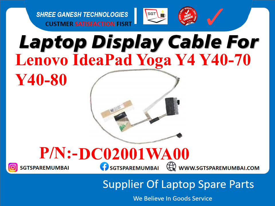 Laptop Display Cable For Lenovo IdeaPad Yoga Y4 Y40-70 Y40-80 P/N: - DC02001WA00