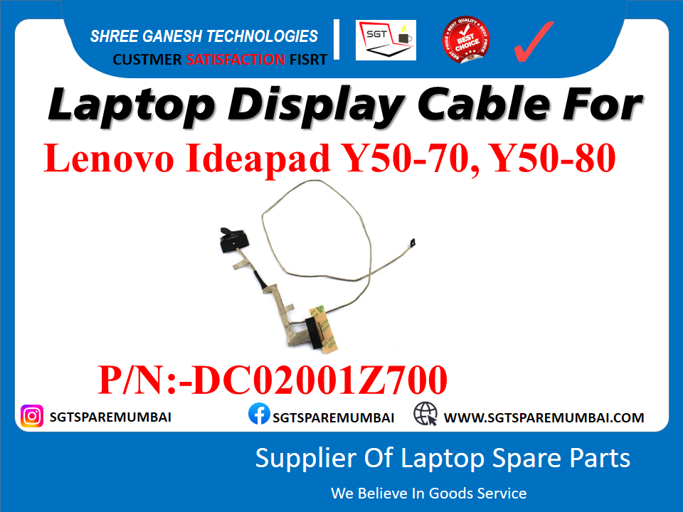 Laptop Display Cable For Lenovo Ideapad Y50-70, Y50-80 P/N:-DC020012700