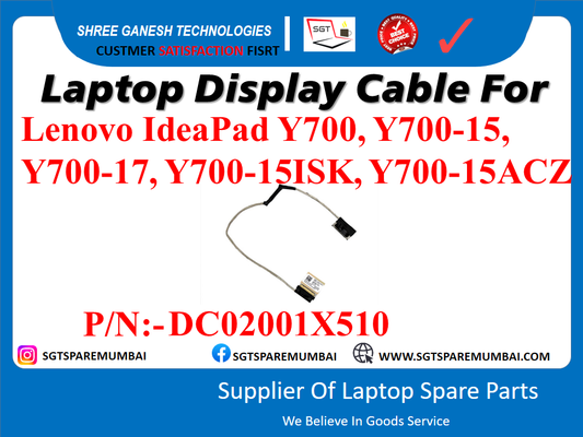 Laptop Display Cable For Lenovo IdeaPad Y700, Y700-15, Y700-17, Y700-15ISK, Y700-15ACZ P/N: - DC02001X510