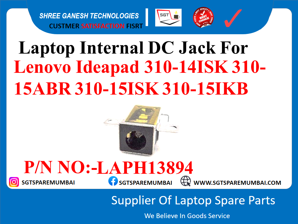 Laptop Internal DC Jack For Lenovo Ideapad 310-14ISK 310- 15ABR 310-15ISK 310-151KB P/N NO:-LAPH13894