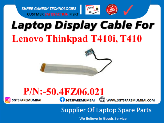 Laptop Display Cable For Lenovo Thinkpad T410i, T410 P/N:-50.4FZ06.021