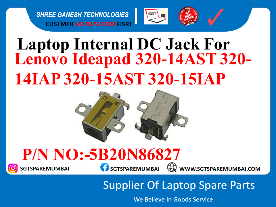 Laptop Internal DC Jack For Lenovo Ideapad 320-14AST 320- 141AP 320-15AST 320-151AP P/N NO:-5B20N86827