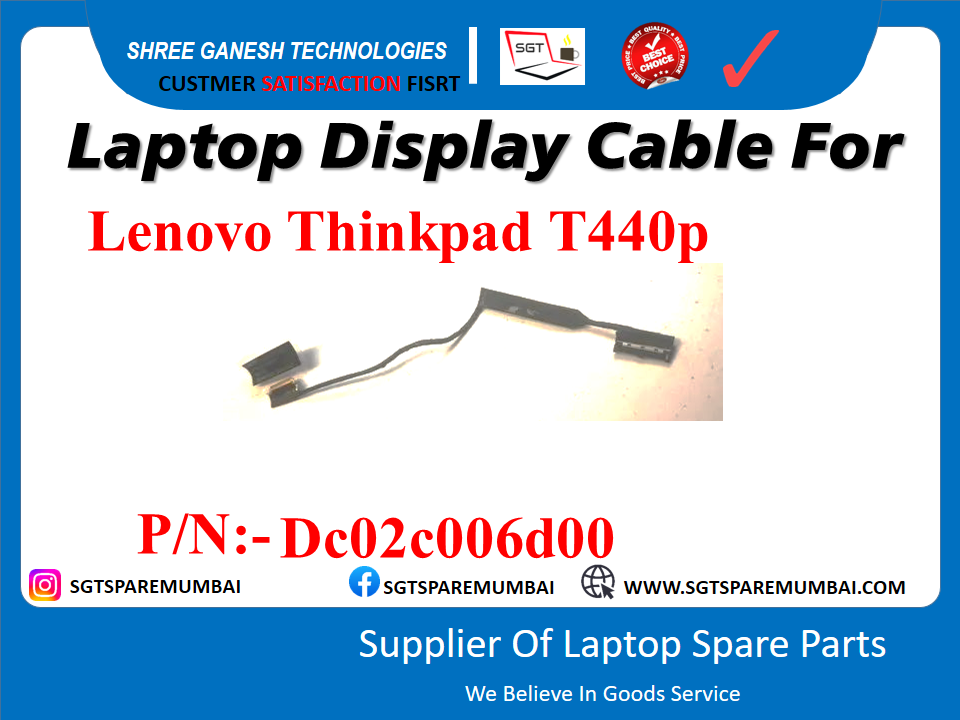 Laptop Display Cable For Lenovo Thinkpad T440p P/N:- Dc02c006d00