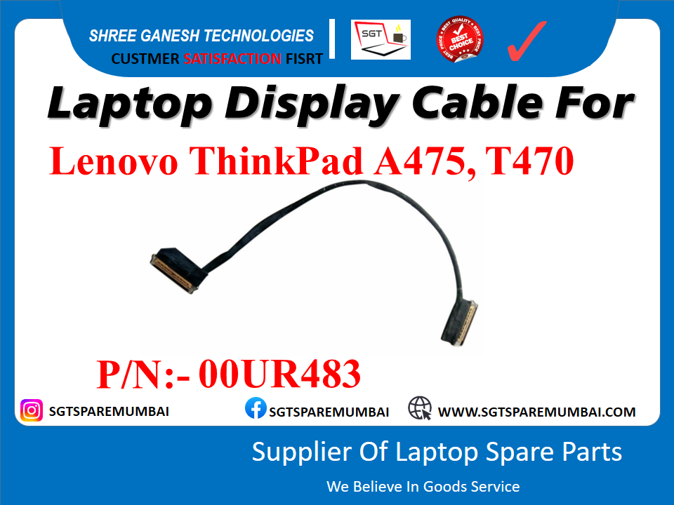 Laptop Display Cable For Lenovo ThinkPad A475, T470 P/N:- 00UR483