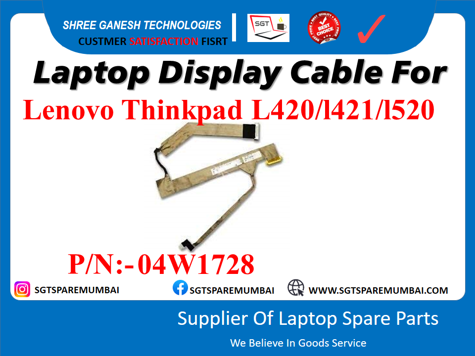 Laptop Display Cable For Lenovo Thinkpad L420/1421/1520 P/N:-04W1728