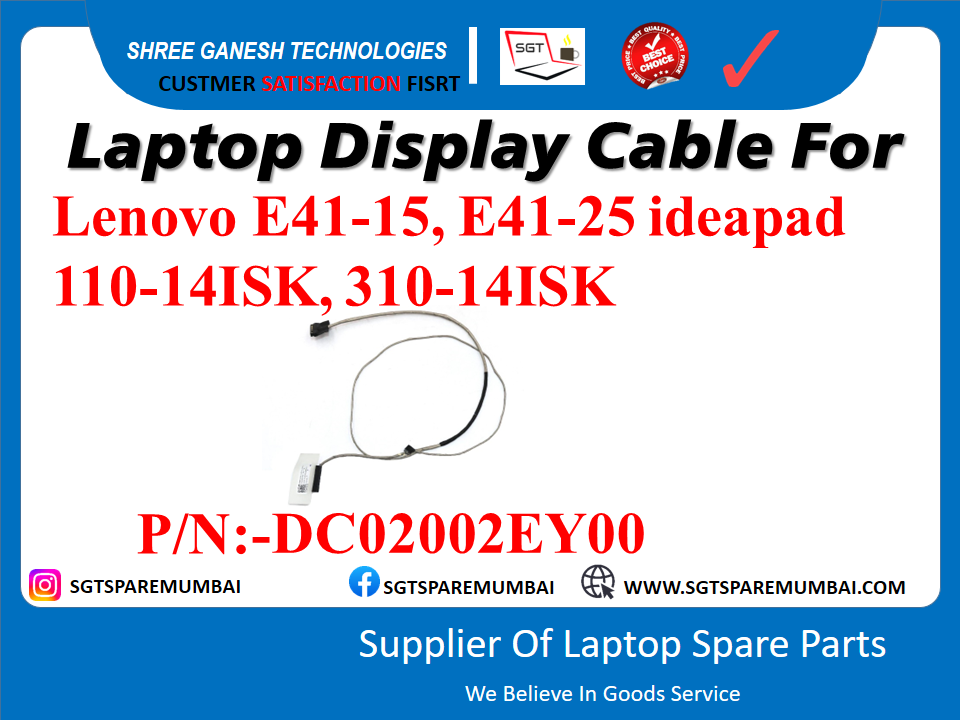 Laptop Display Cable For Lenovo E41-15, E41-25 ideapad 110-1415K, 310-14ISK P/N:-DC02002EY00