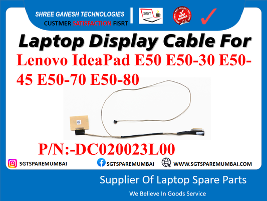 Laptop Display Cable For Lenovo IdeaPad E50 E50-30 E50- 45 E50-70 E50-80 P/N:-DC020023L00