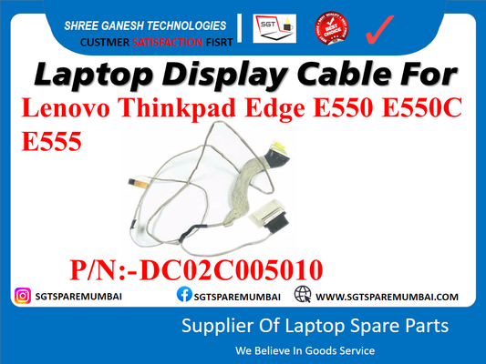 Laptop Display Cable For Lenovo Thinkpad Edge E550 E550C E555 P/N:-DC02C005010