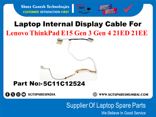 Laptop Internal Display Cable For Lenovo ThinkPad E15 Gen 3 Gen 4 21ED 21EE Part No:-5C11C12524