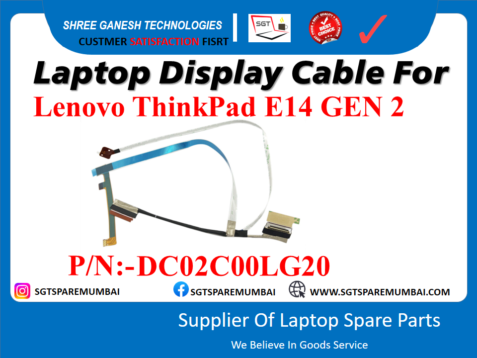 Laptop Display Cable For Lenovo ThinkPad E14 GEN 2 P/N:- DC02C00LG20