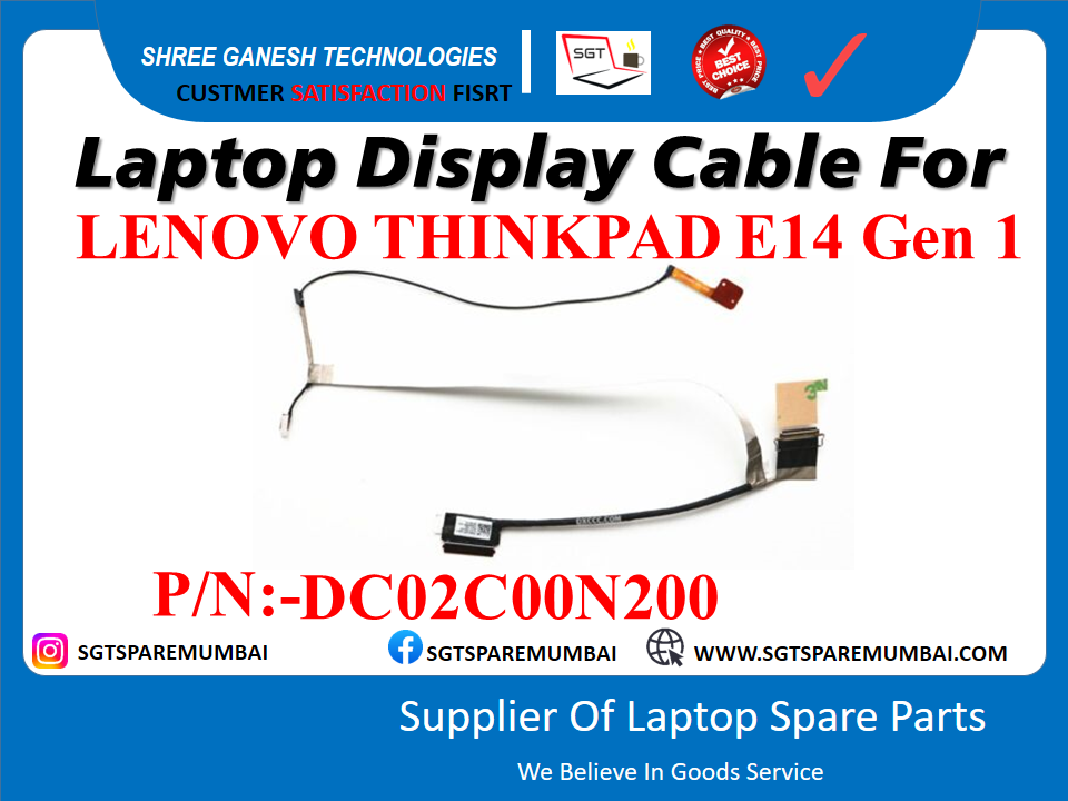 Laptop Display Cable For LENOVO THINKPAD E14 Gen 1 P/N:-DC02C00N200