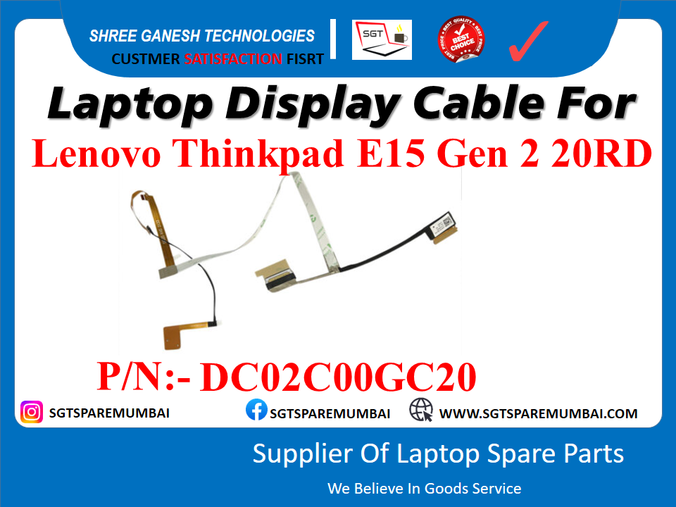 Laptop Display Cable For Lenovo Thinkpad E15 Gen 2 20RD P/N: - DC02C00GC20