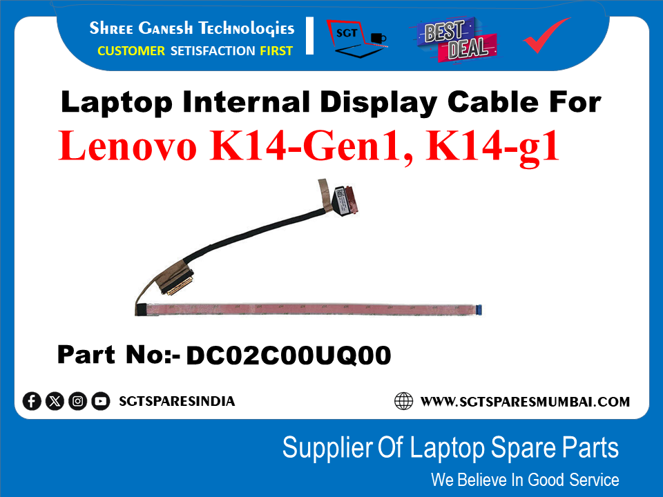 Laptop Internal Display Cable For Lenovo K14-Gen1, K14-g1 Part No: - DC02C00UQ00