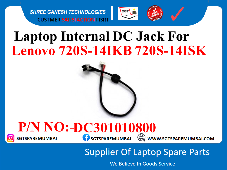 Laptop Internal DC Jack For Lenovo 720S-141KB 720S-14ISK P/N NO:-DC301010800