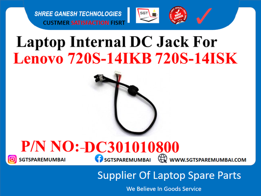 Laptop Internal DC Jack For Lenovo 720S-141KB 720S-14ISK P/N NO:-DC301010800