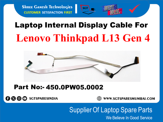 Laptop Internal Display Cable For Lenovo Thinkpad L13 Gen 4 Part No:- 450.0PW05.0002