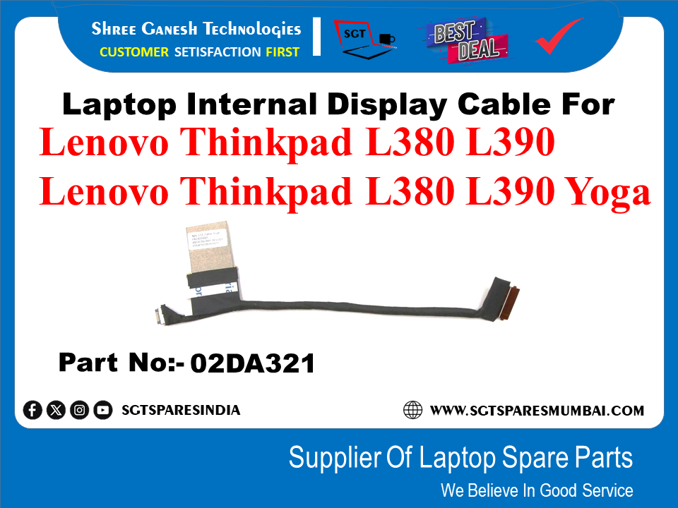 Laptop Internal Display Cable For Lenovo Thinkpad L380 L390 Lenovo Thinkpad L380 L390 Yoga Part No:- 02DA321