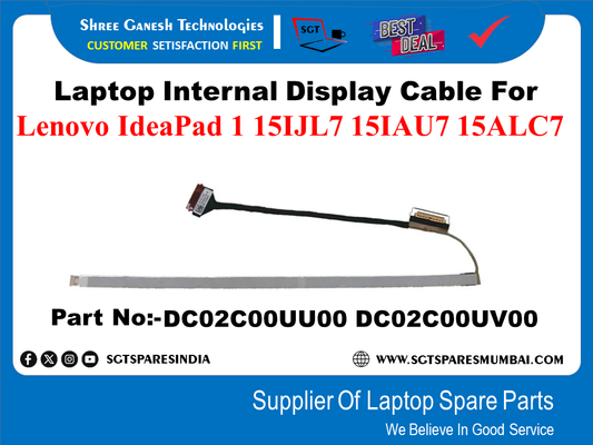 Laptop Internal Display Cable For Lenovo IdeaPad 1 15IJL7 15IAU7 15ALC7 Part No:-DC02C00UU00 DC02C00UV00