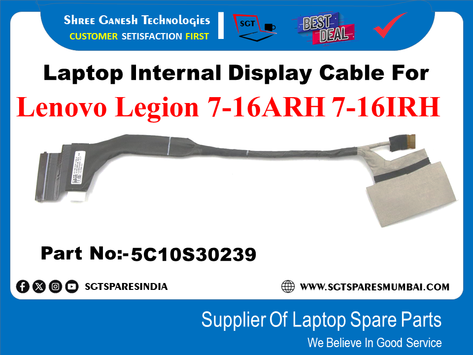 Laptop Internal Display Cable For Lenovo Legion 7-16ARH 7-16IRH Part No:-5C10S30239