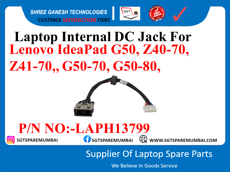 Laptop Internal DC Jack For Lenovo IdeaPad G50, 240-70, 41-70,, G50-70, G50-80,