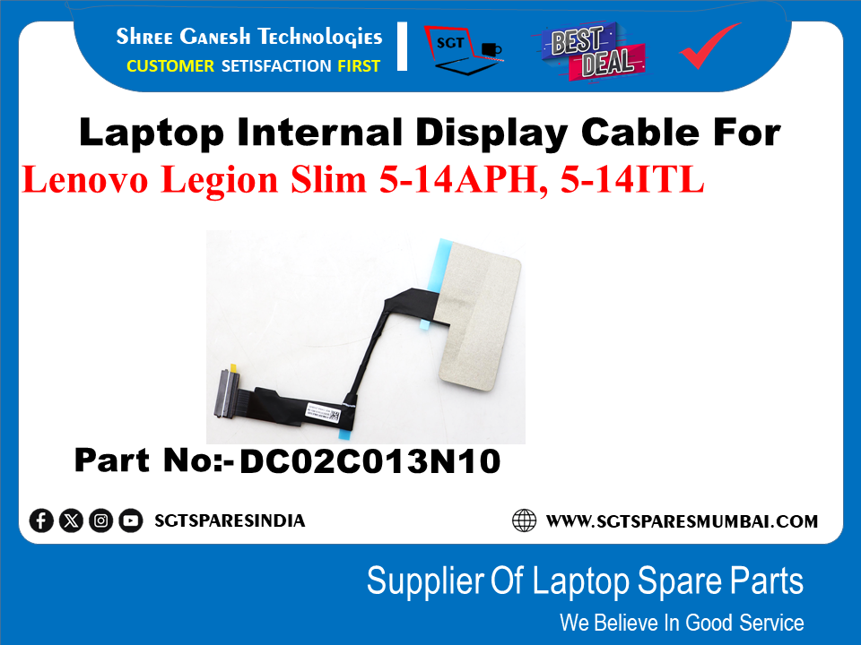 Laptop Internal Display Cable For Lenovo Legion Slim 5-14APH, 5-14ITL Part No:- DC02C013N10