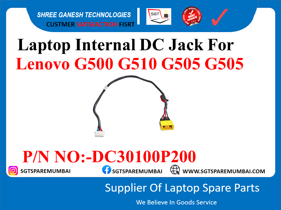 Laptop Internal DC Jack For Lenovo G500 G510 G505 G505 P/N NO:-DC30100P200